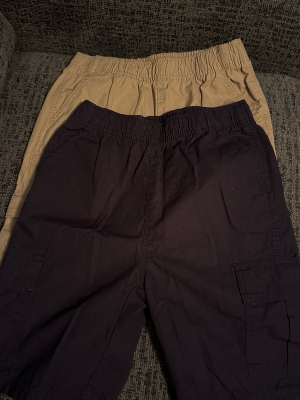 The Children's Place Navy and Khaki Elastic-Waist Cargo Shorts